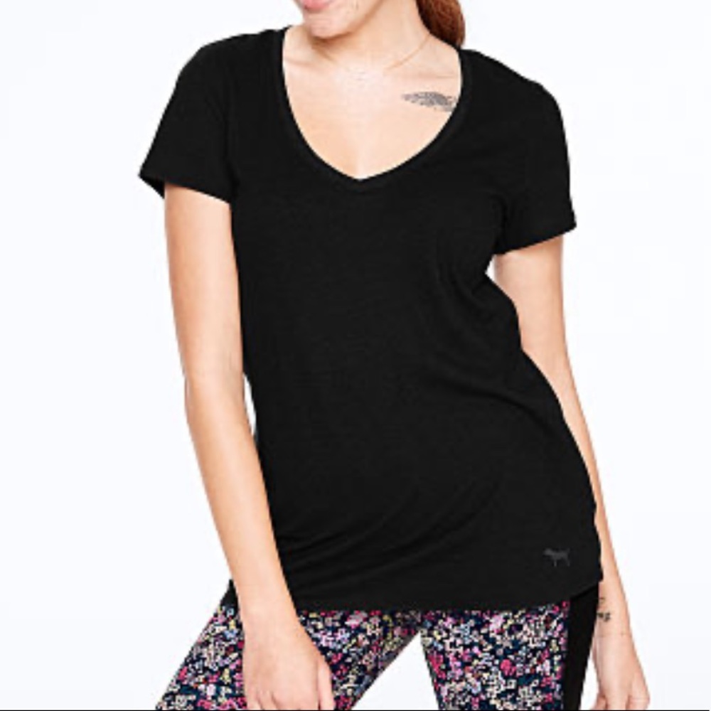 VICTORIA’S SECRET PINK PERFECT V-NECK TEE BLUE
